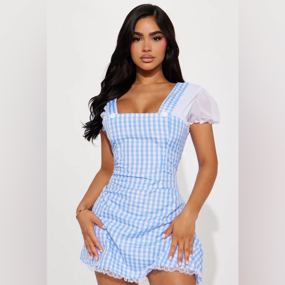 Fashion Nova Blue and White Gingham Mini Dress